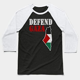 Defend Gaza, Palestine map, Free Gaza, Palestina Baseball T-Shirt